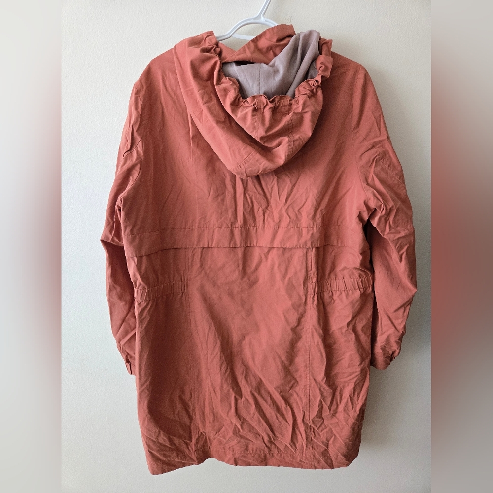 Reitmans XXL Rust Water Resistant Rain Jacket With Detatchable Oversized Hood - Picture 5 of 9